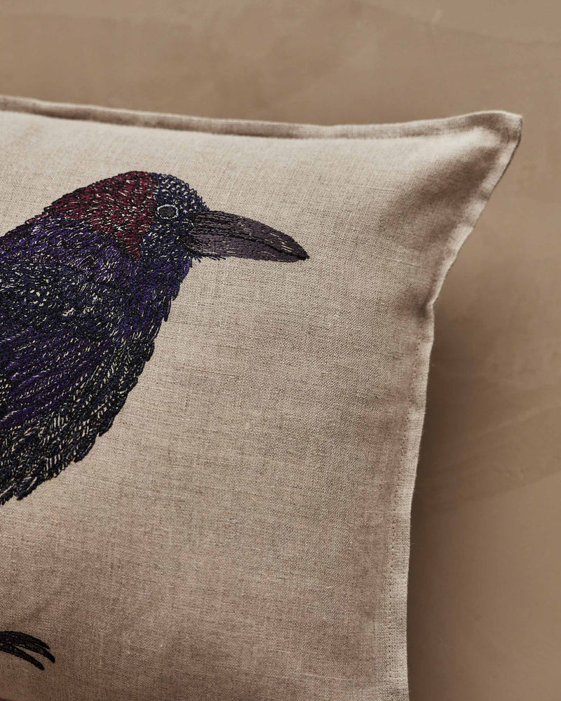 Blackbird with Acorn Pillow