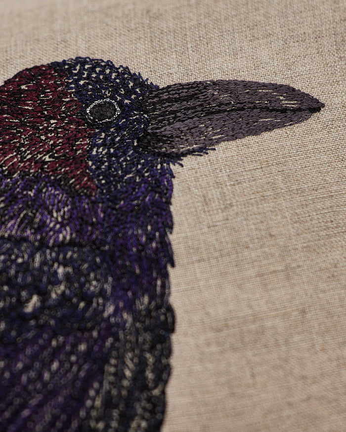 Blackbird with Acorn Pillow