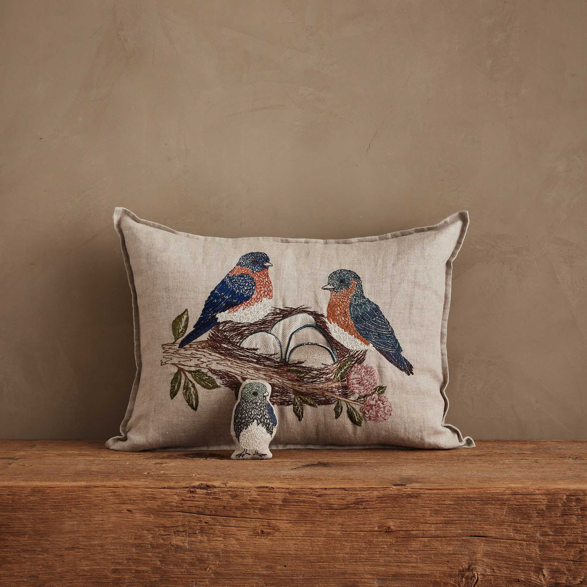 Bluebird Nest Pocket Pillow