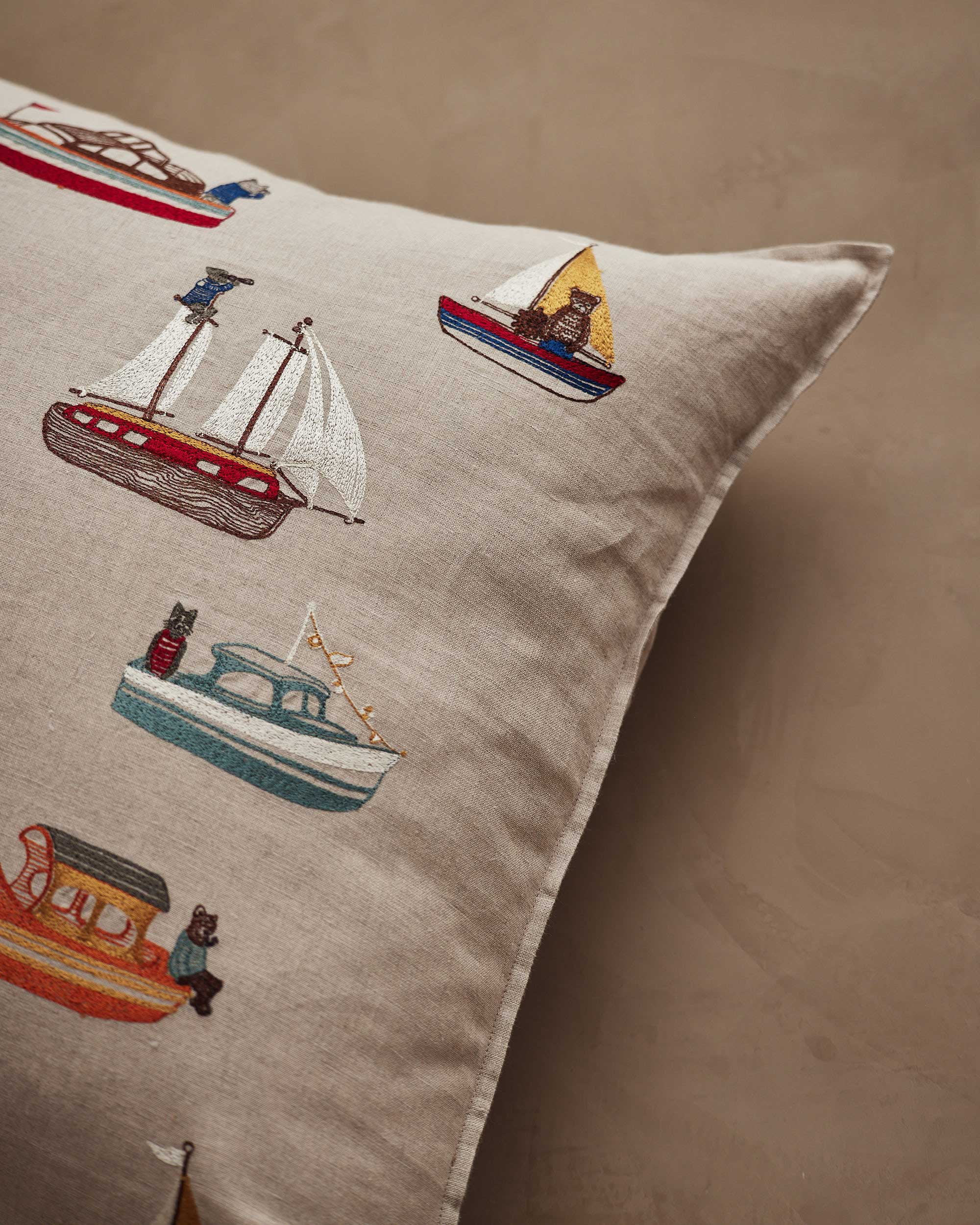 Boats Pattern Pillow | Coral & Tusk