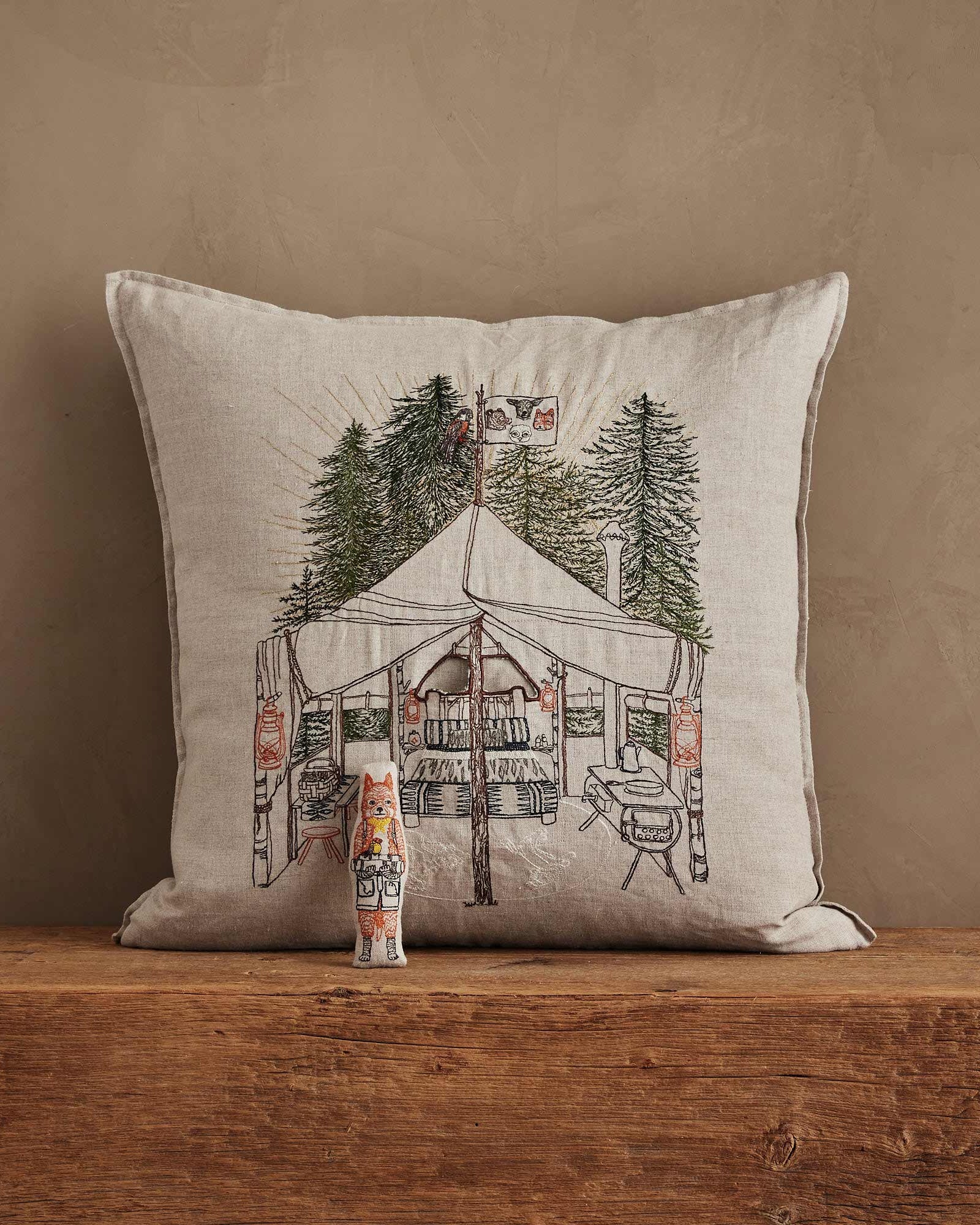Camper Fox Pocket Pillow