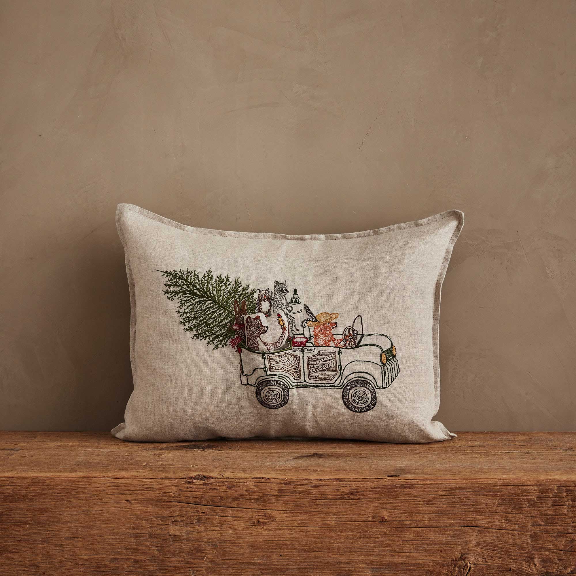Christmas Tree Car Pocket Pillow