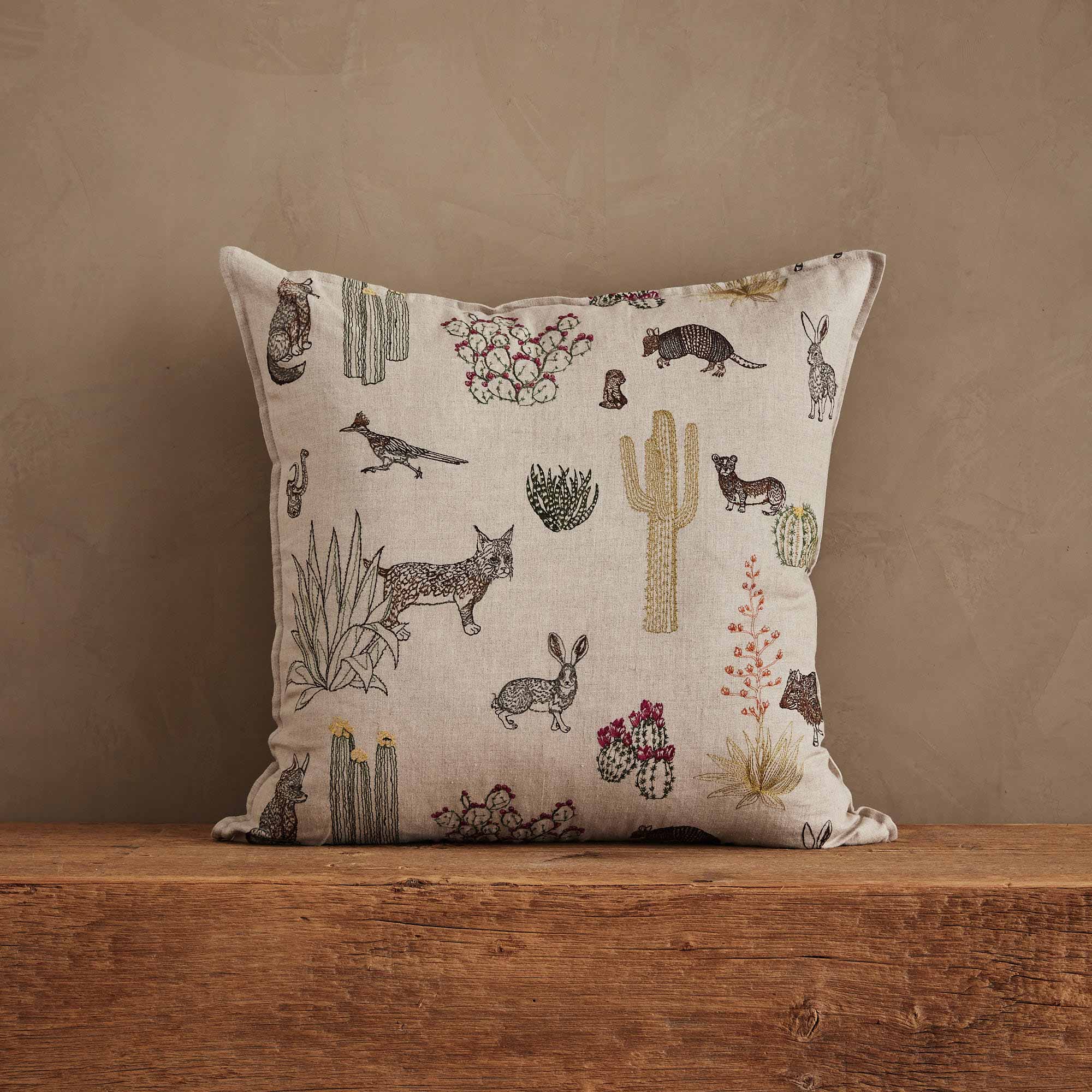Saguaro Desert Friends Pillow | Coral & Tusk
