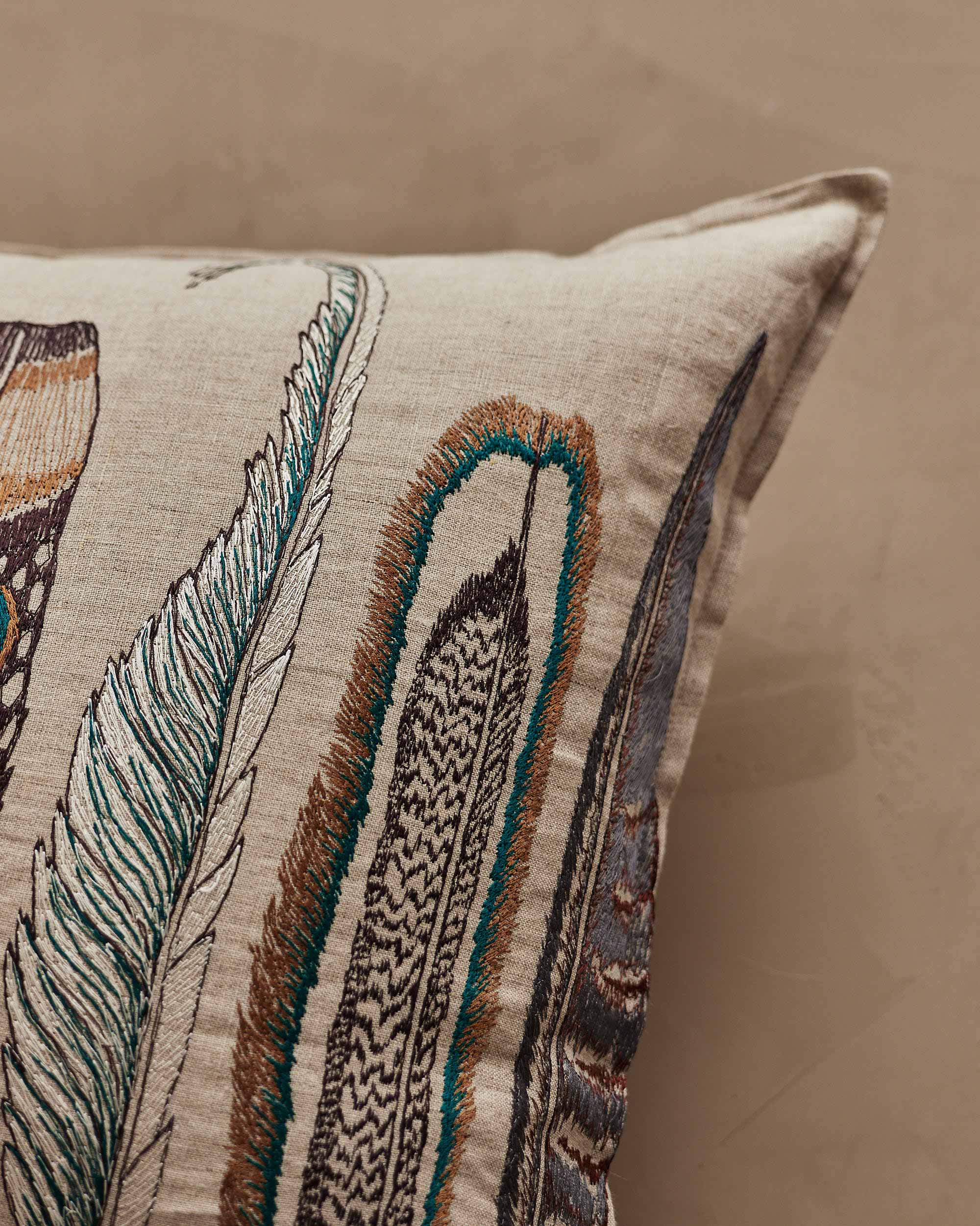 Large Feathers Lumbar | Coral & Tusk