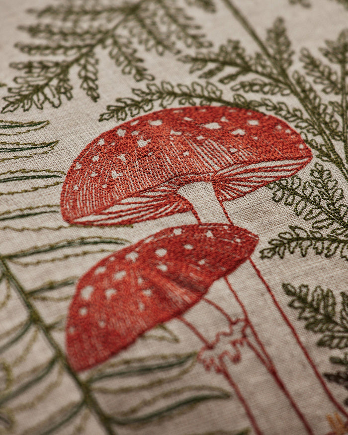 Mushrooms and Ferns Lumbar Pillow