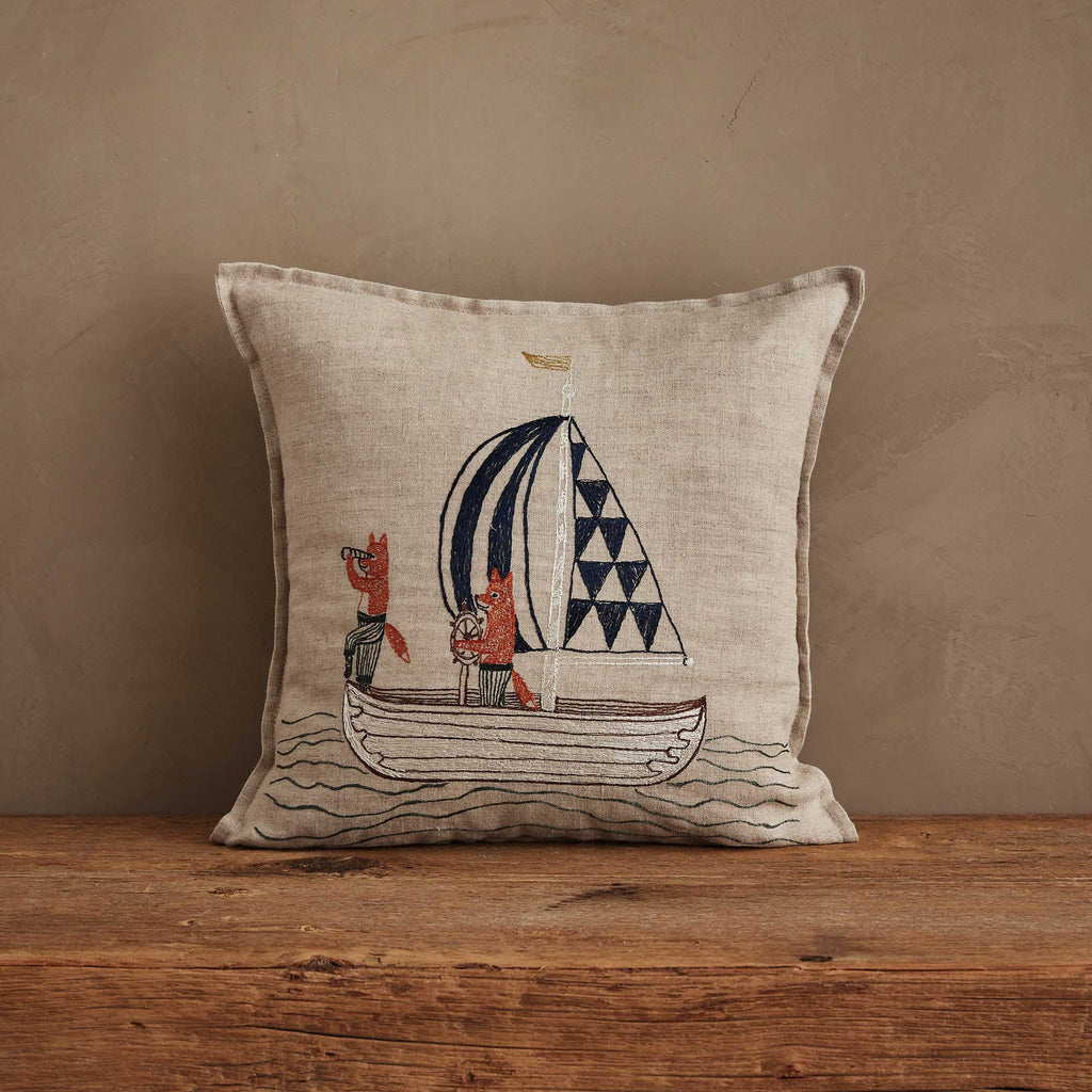 Sailing Foxes Pillow — Pillow Cover with Insert