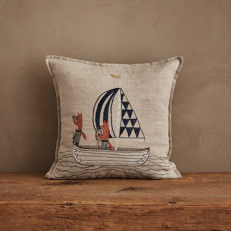 Sailing Foxes Pillow