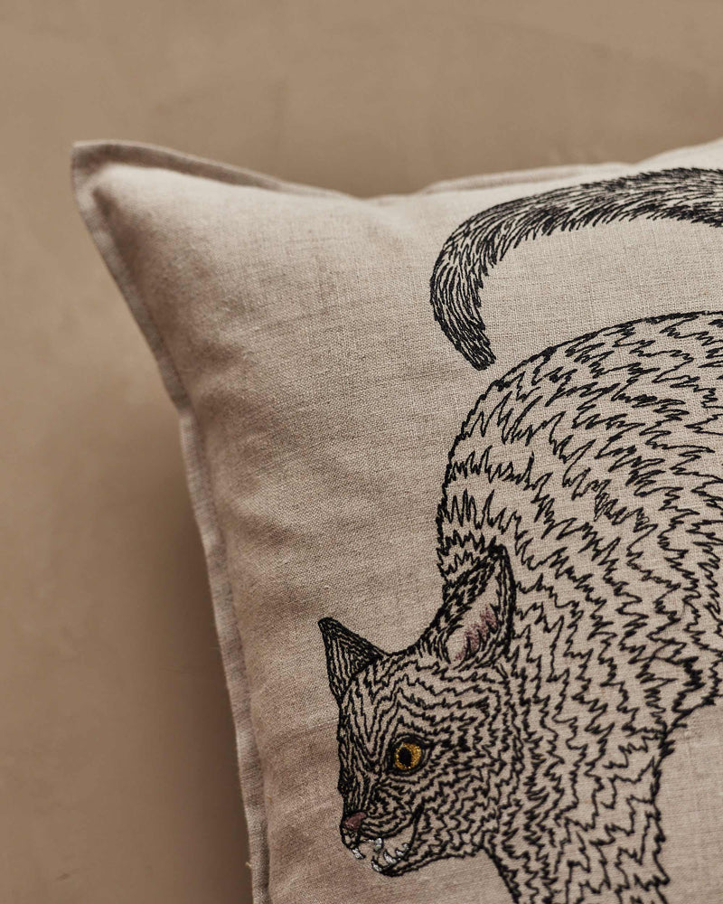Scaredy Black Cat Pillow