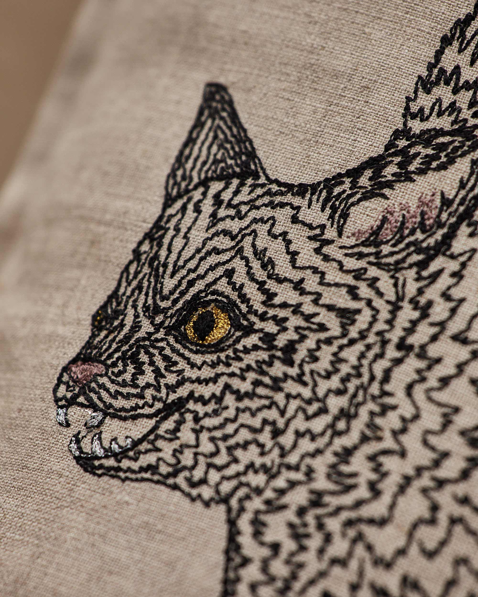 Scaredy Black Cat Pillow