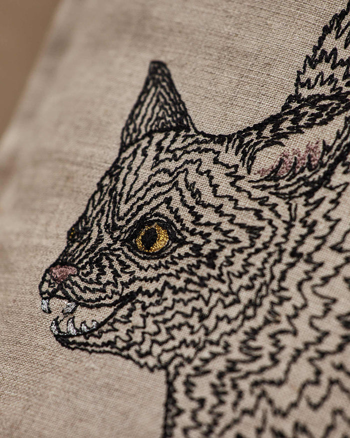 Scaredy Black Cat Pillow