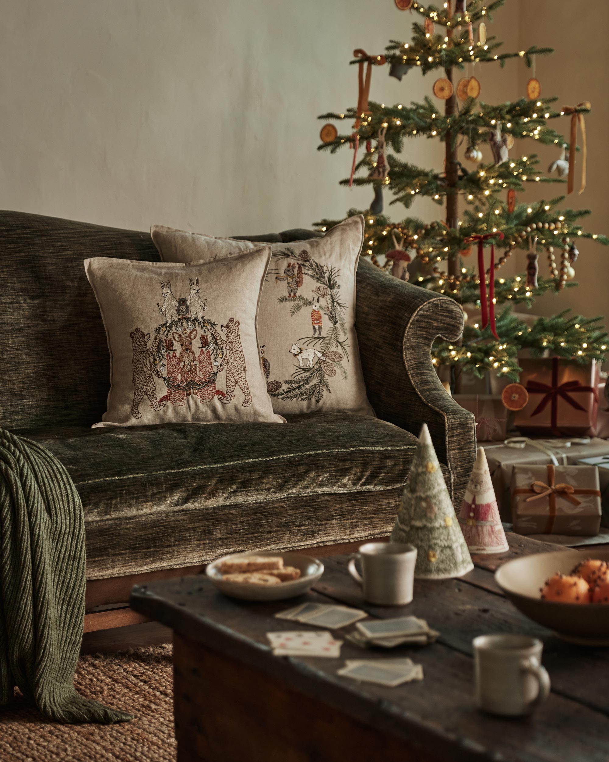 Tree Trimmers Wreath Pillow