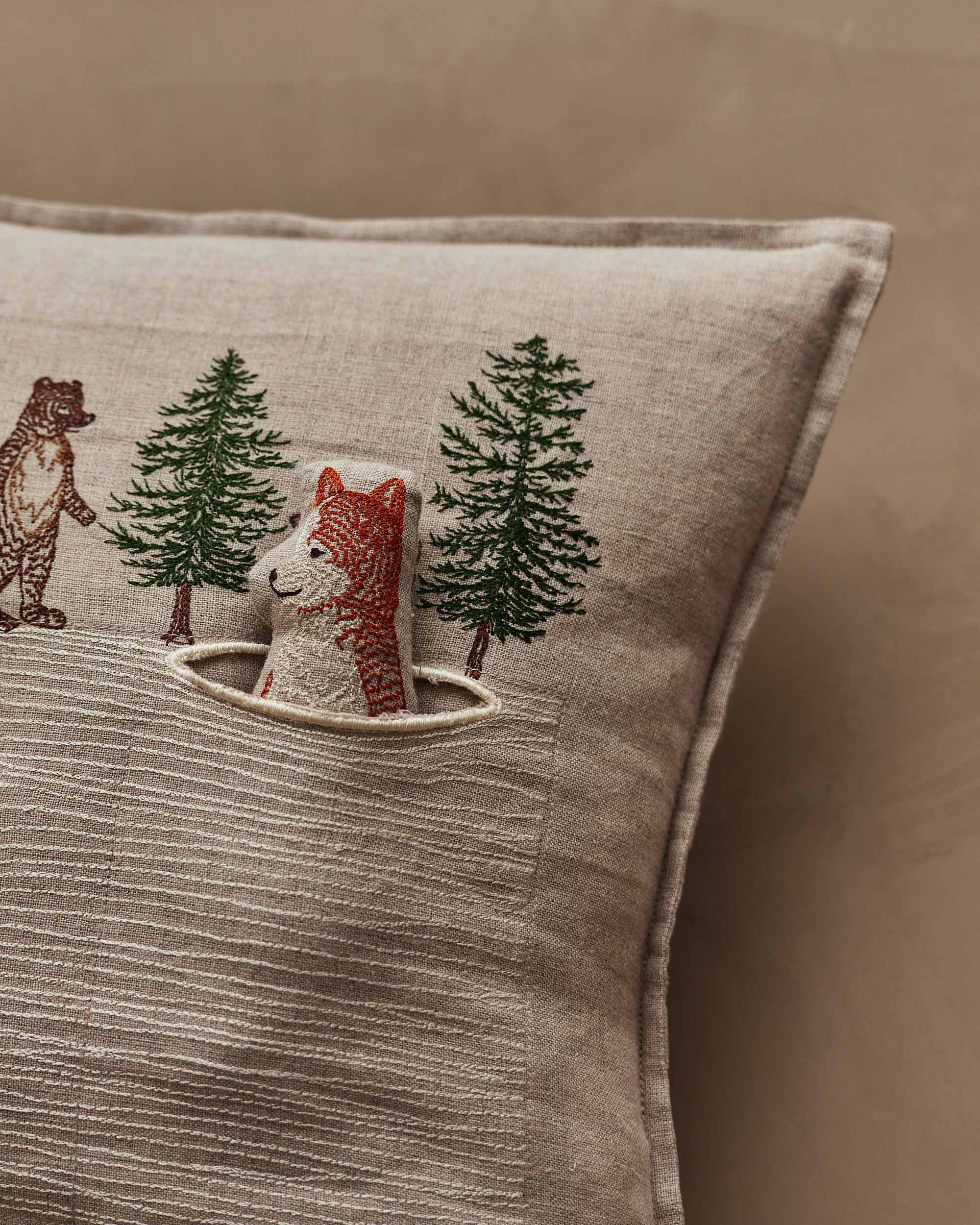 Winter Foxes Pocket Pillow