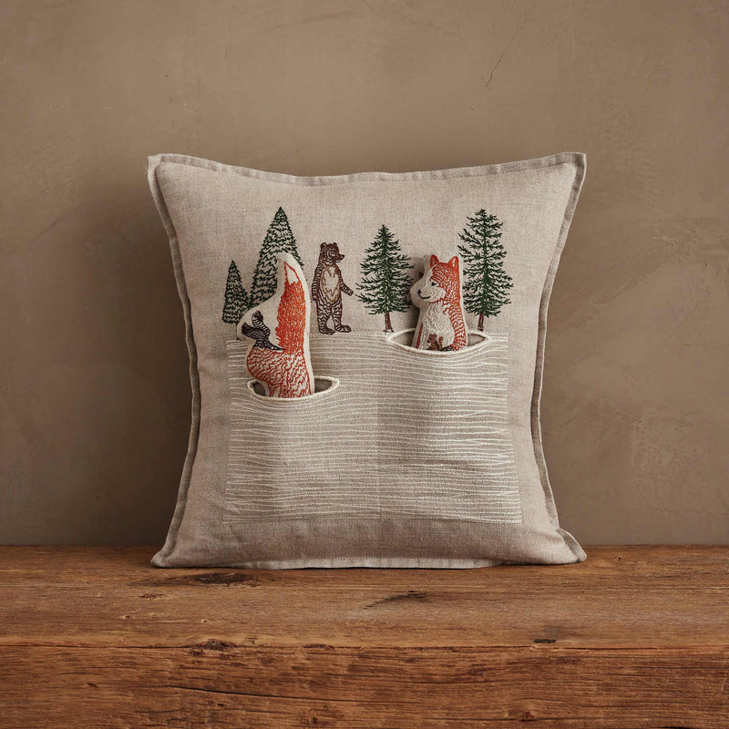 Winter Foxes Pocket Pillow