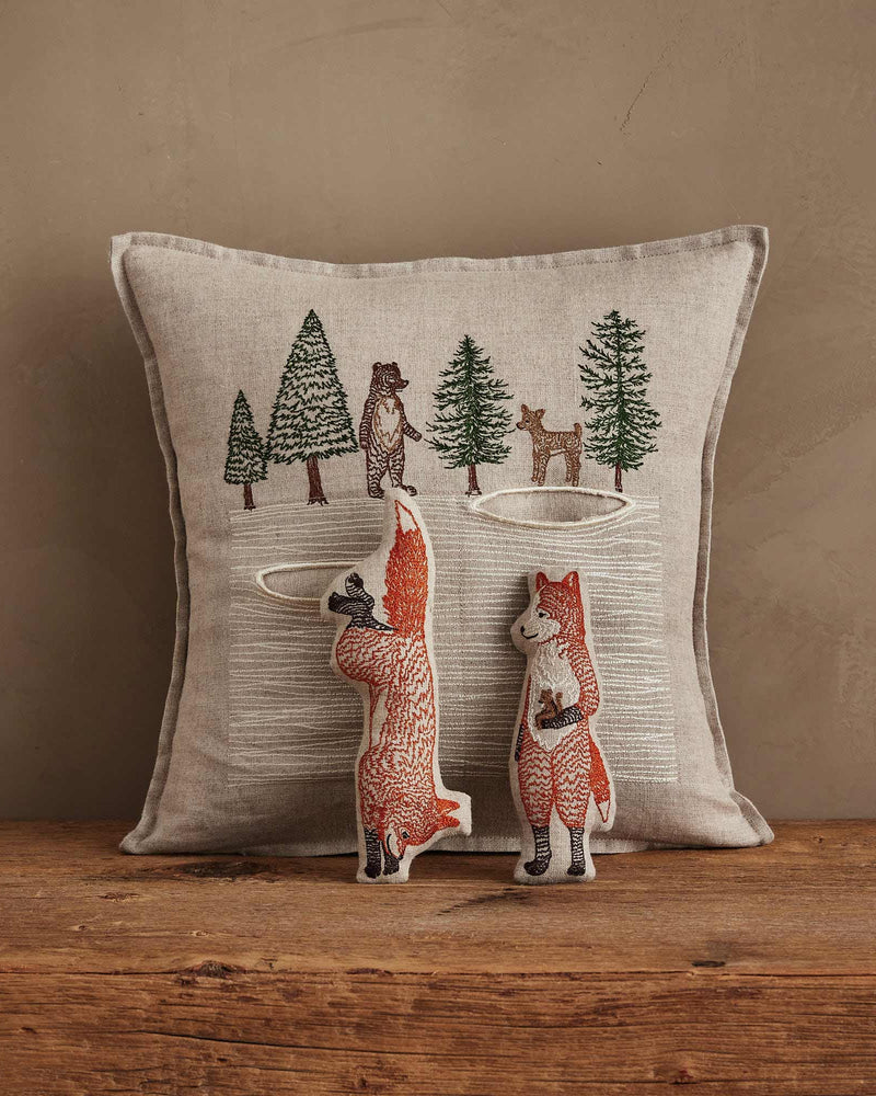 Winter Foxes Pocket Pillow