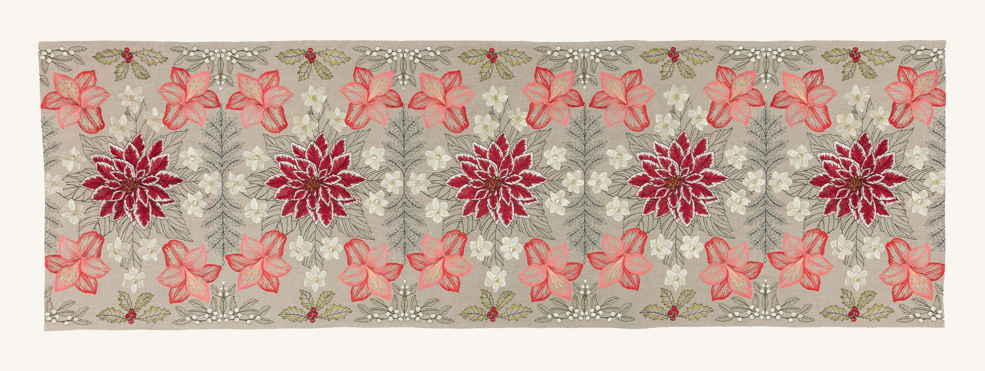 Christmas Flowers Table Runner