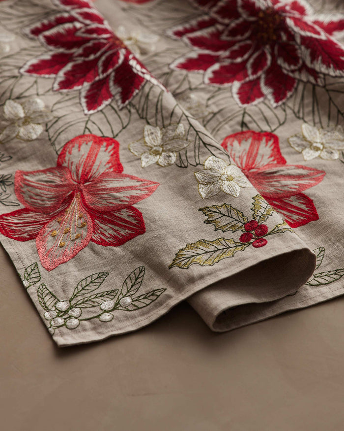 Christmas Flowers Table Runner