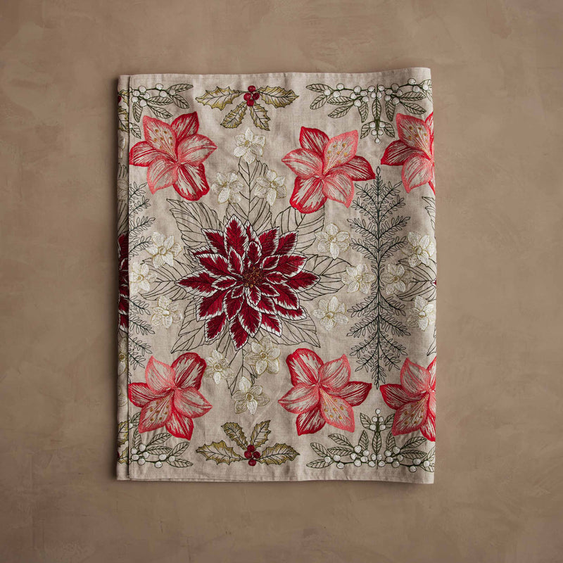 Christmas Flowers Table Runner