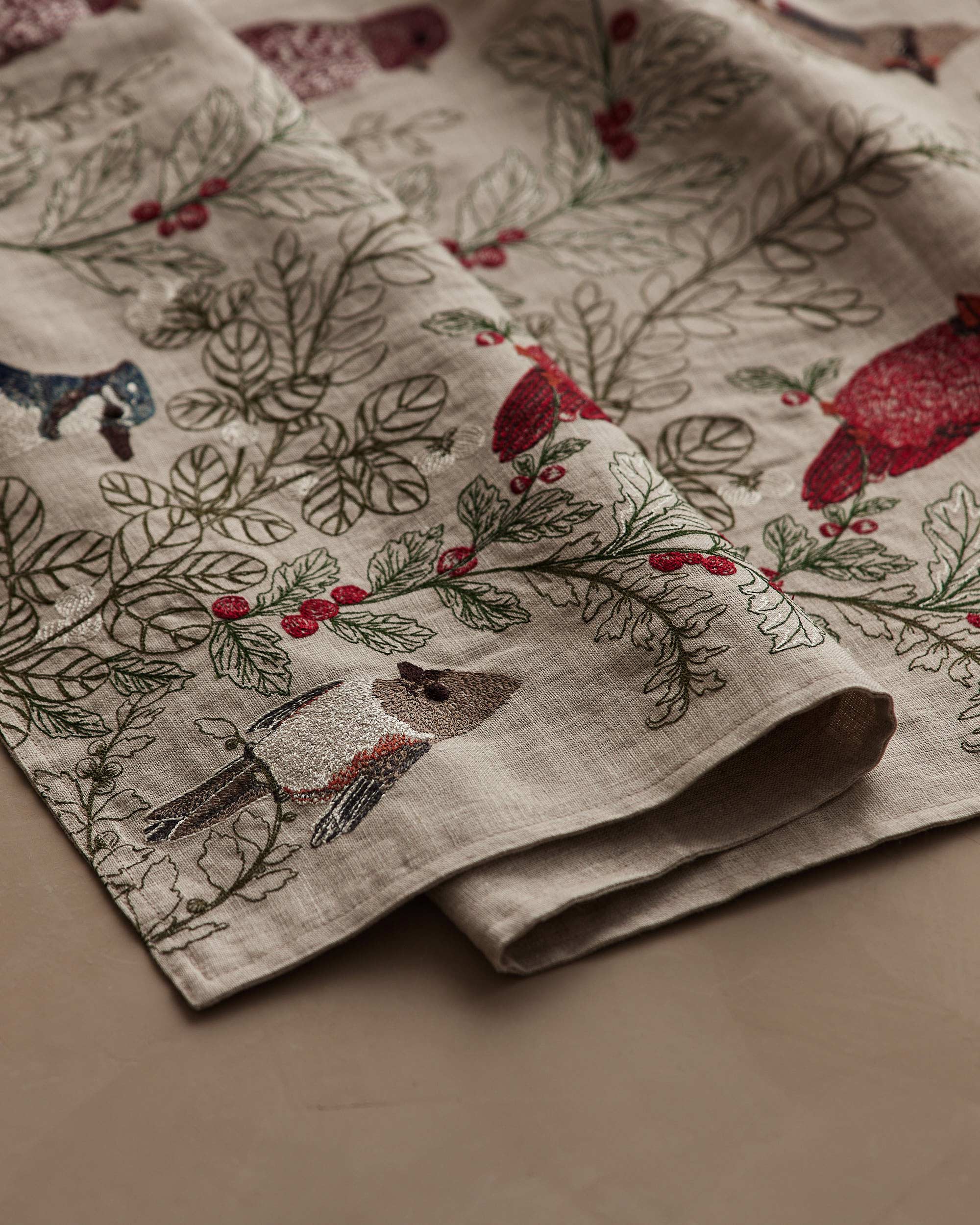 Winter Birds Table Runner | Coral & Tusk