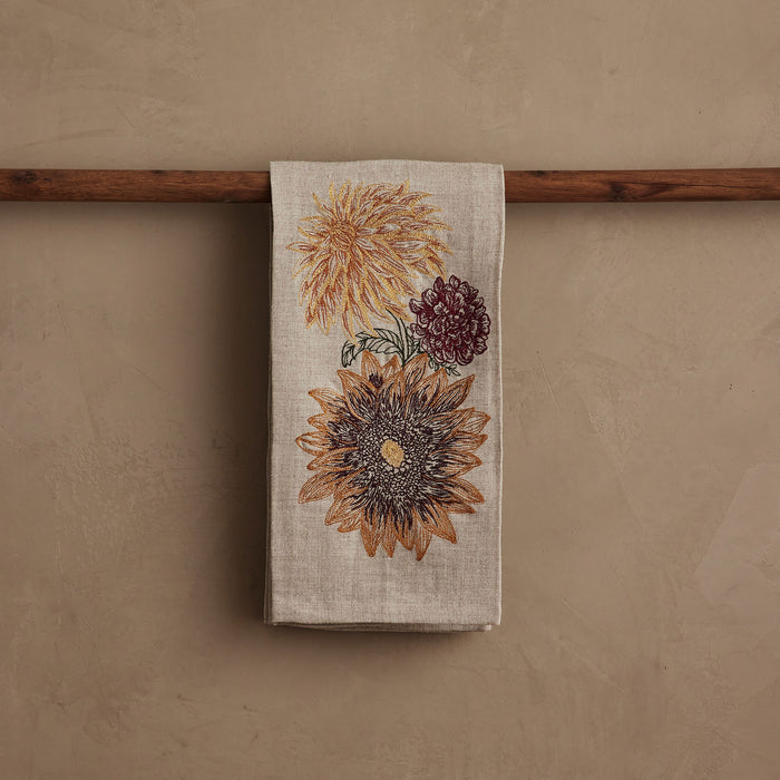 Autumn Sunflower Tea Towel