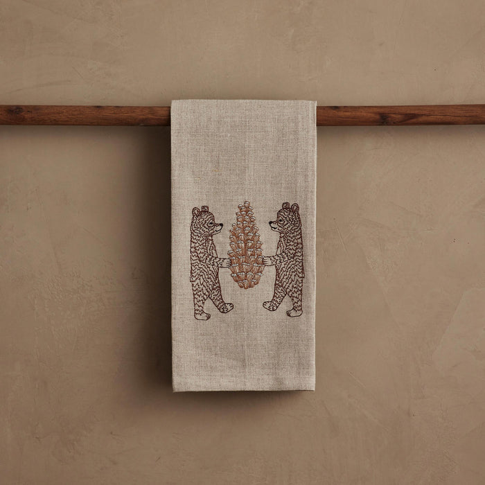 Bears with Pinecone Tea Towel
