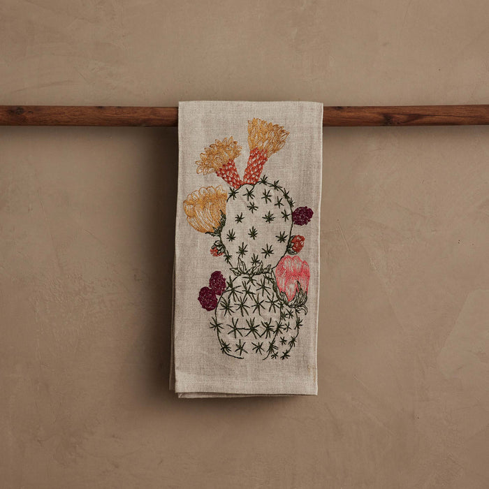 Prickly Pear Cactus Bloom Tea Towel