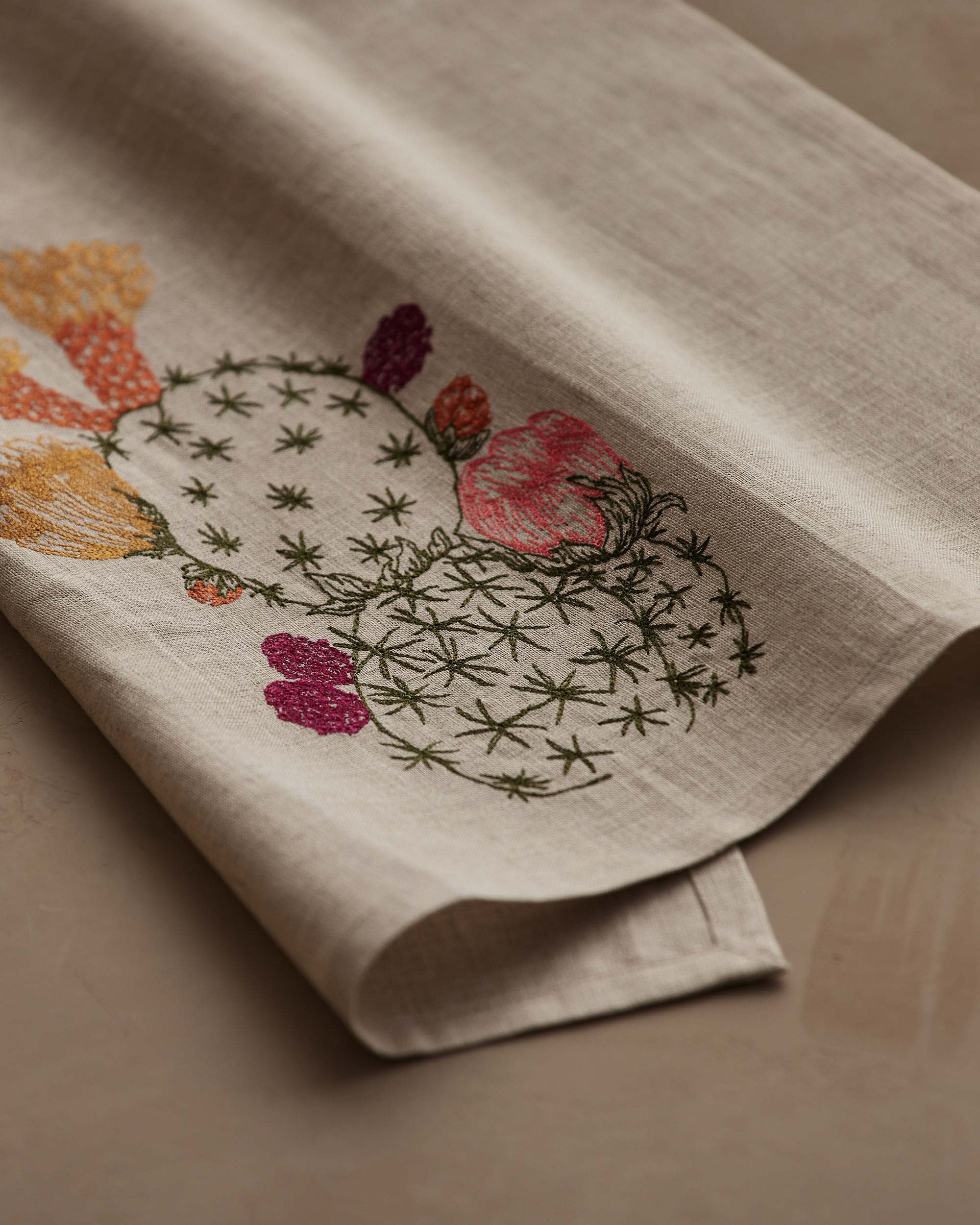 Prickly Pear Cactus Bloom Tea Towel