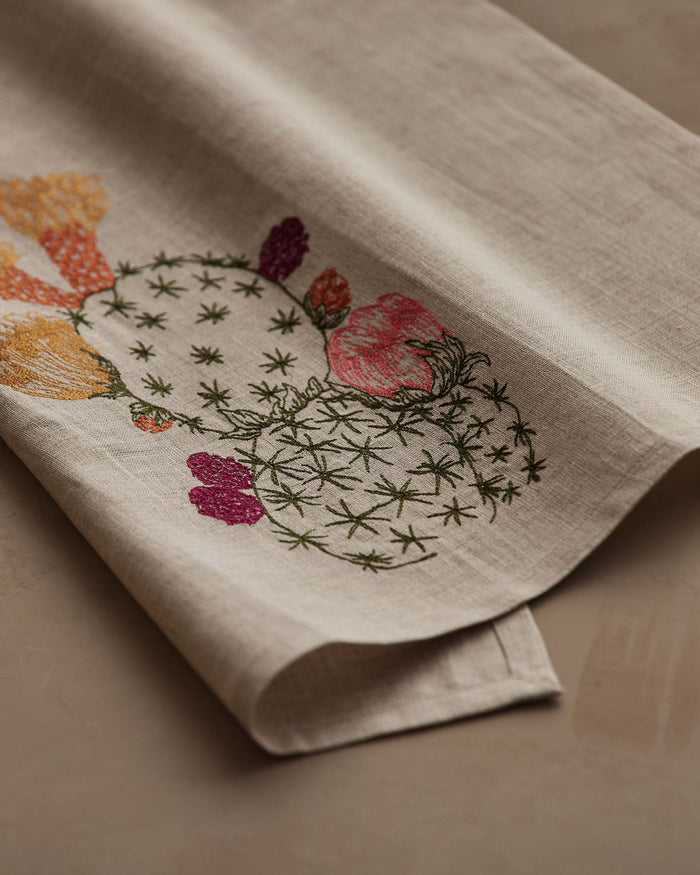 Prickly Pear Cactus Bloom Tea Towel