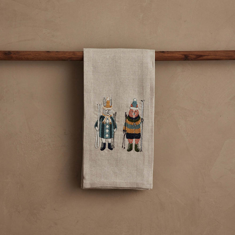 Ski Buddies Tea Towel