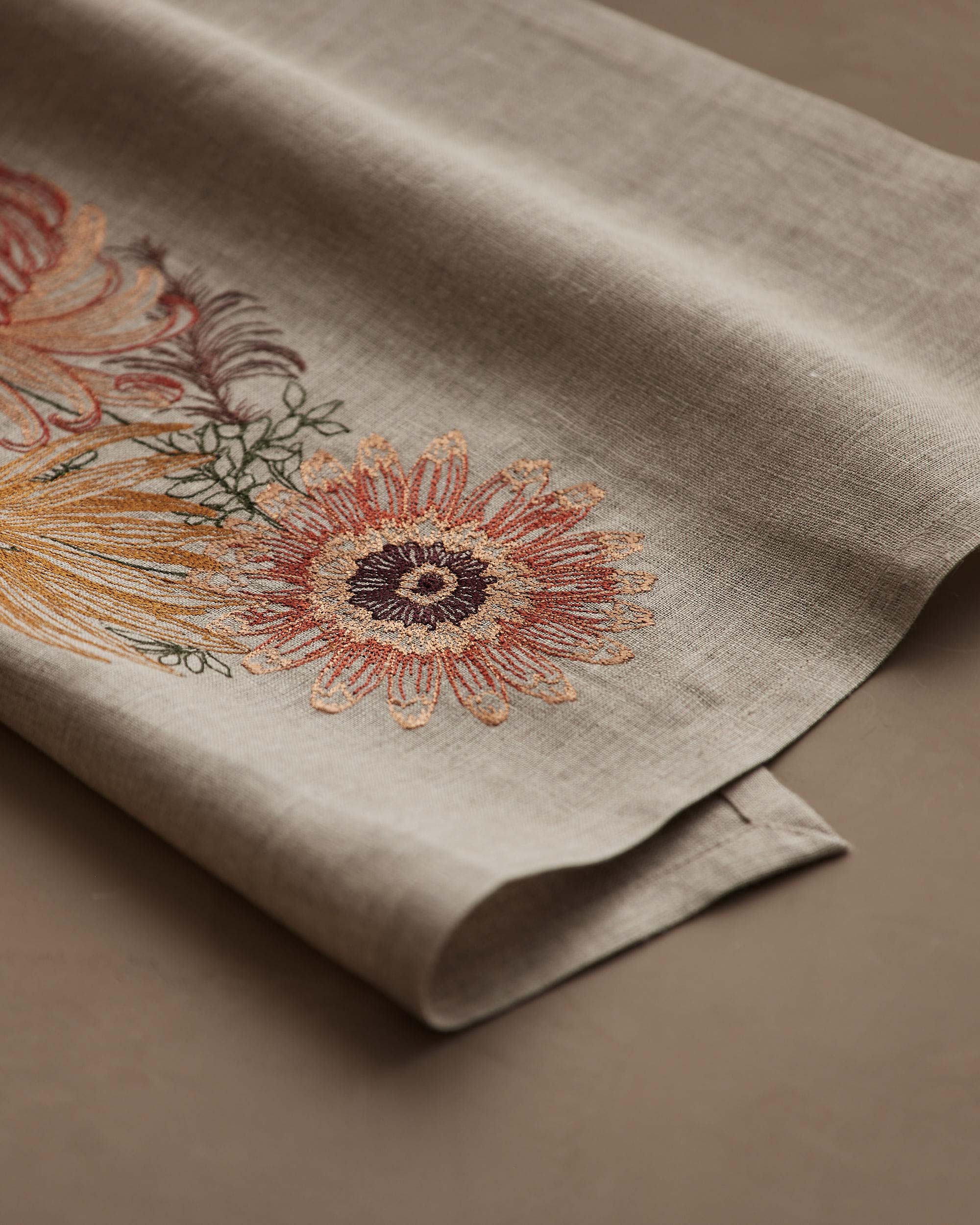 Autumn Mums Tea Towel