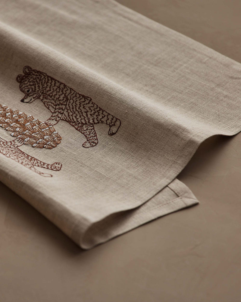 Bears with Pinecone Tea Towel