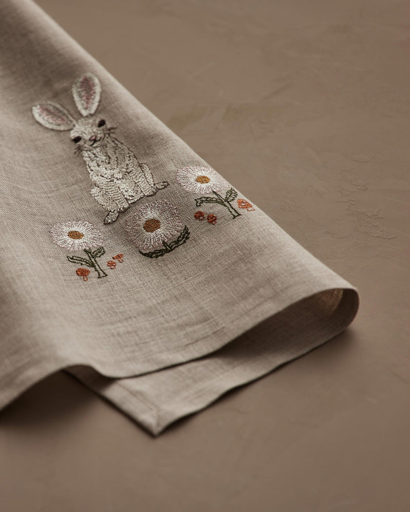 Bunny and Daisies Tea Towel