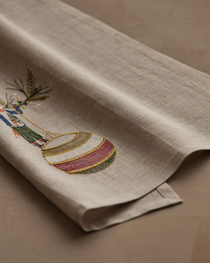 Deck the Halls Fox Tea Towel