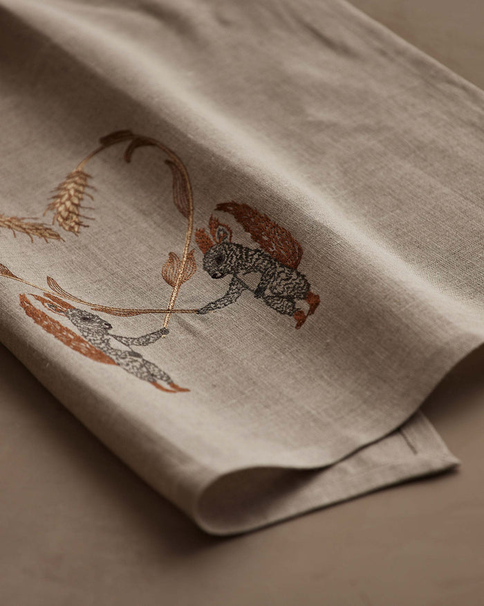 Squirrels with Wheat Tea Towel