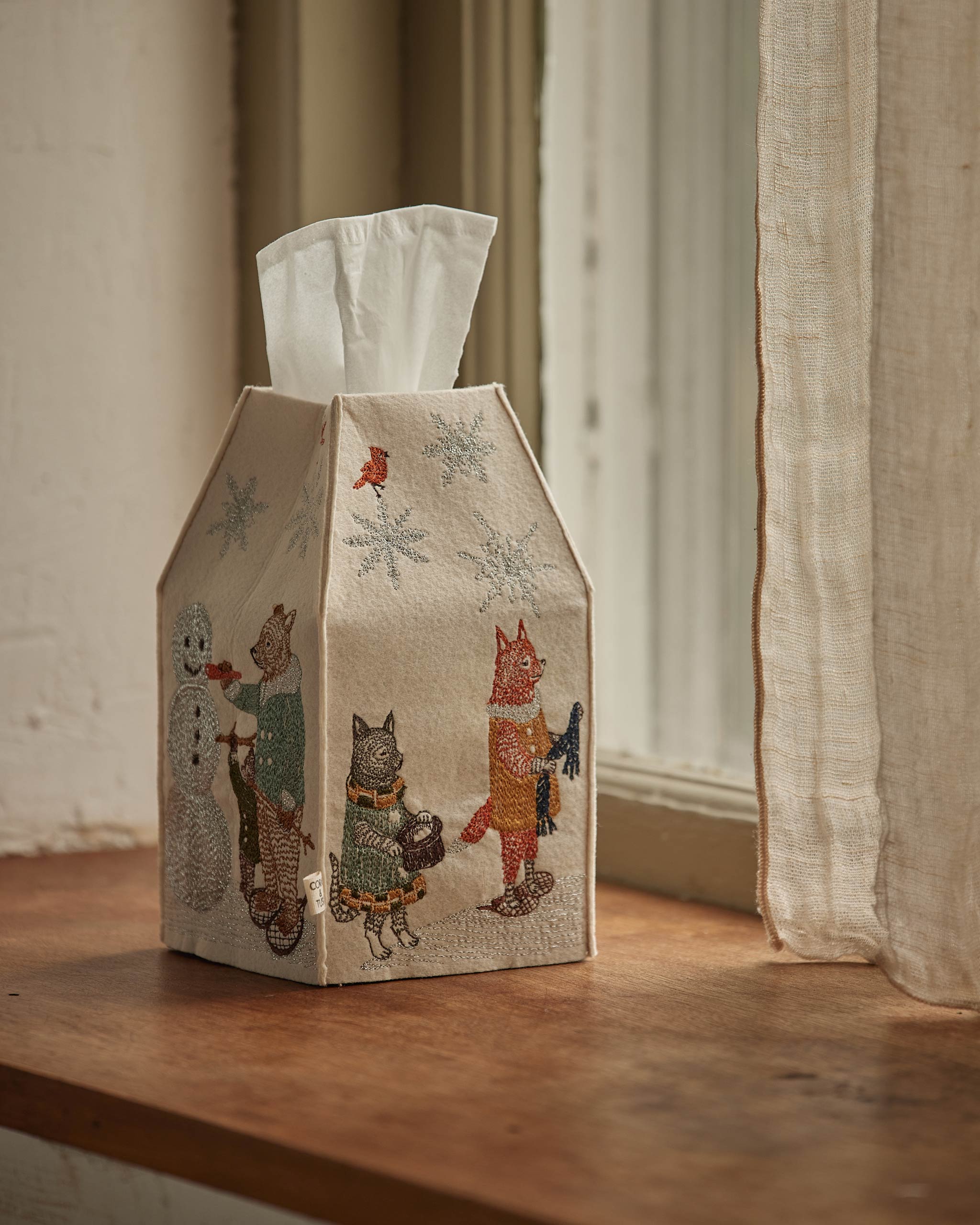 Snow Day Tissue Box Cover | Coral & Tusk