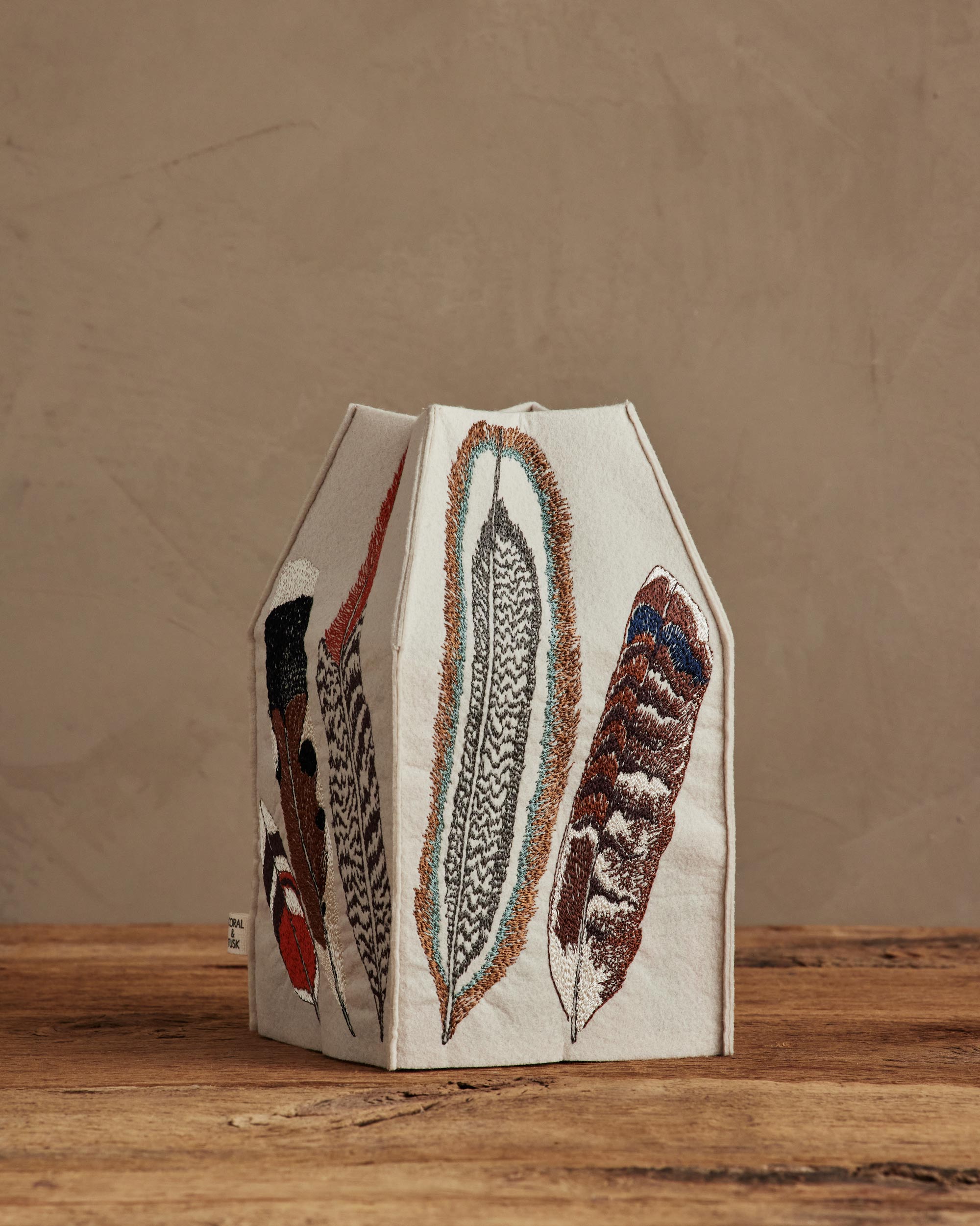 Feathers Tissue Box Cover | Coral & Tusk