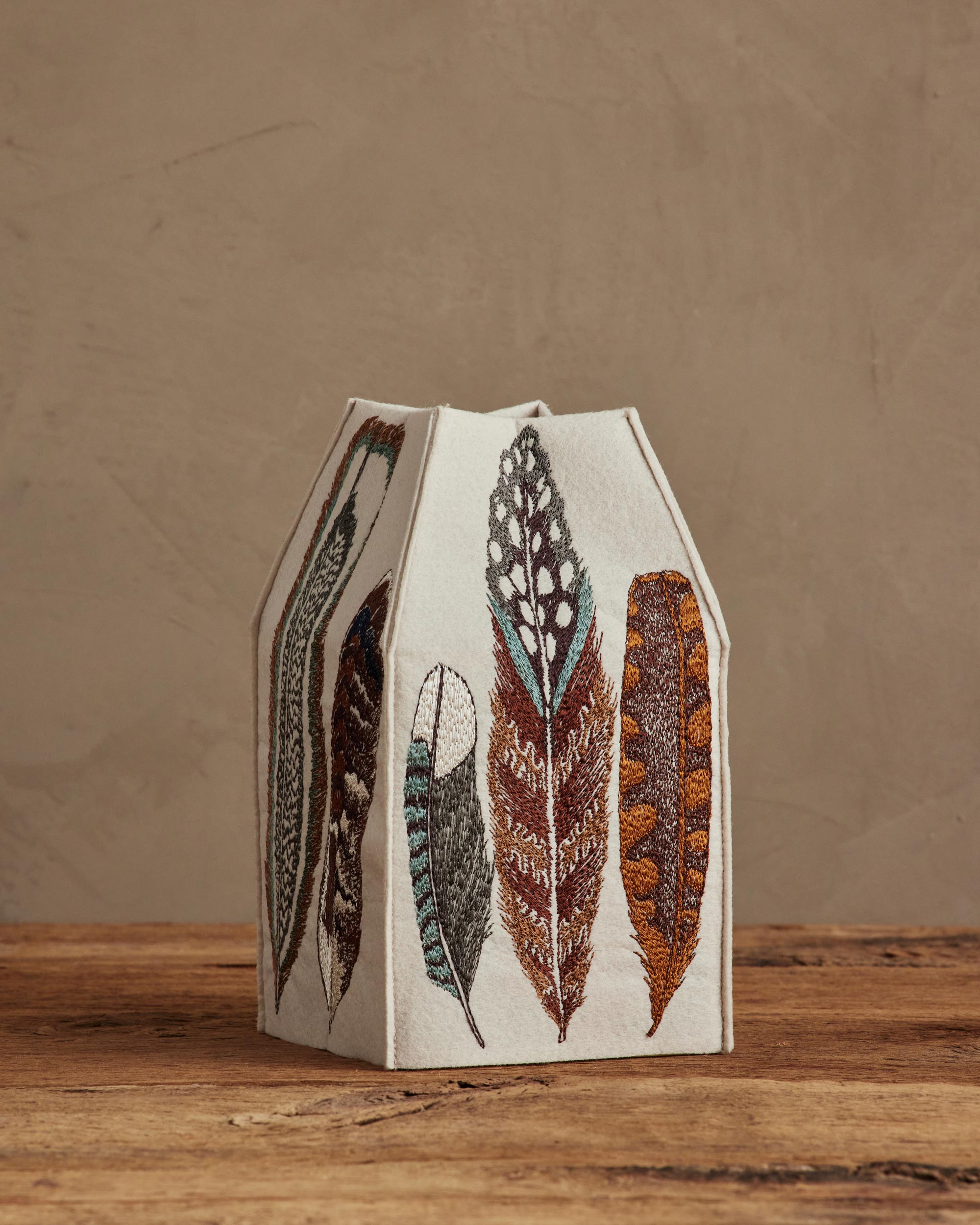 Feathers Tissue Box Cover | Coral & Tusk