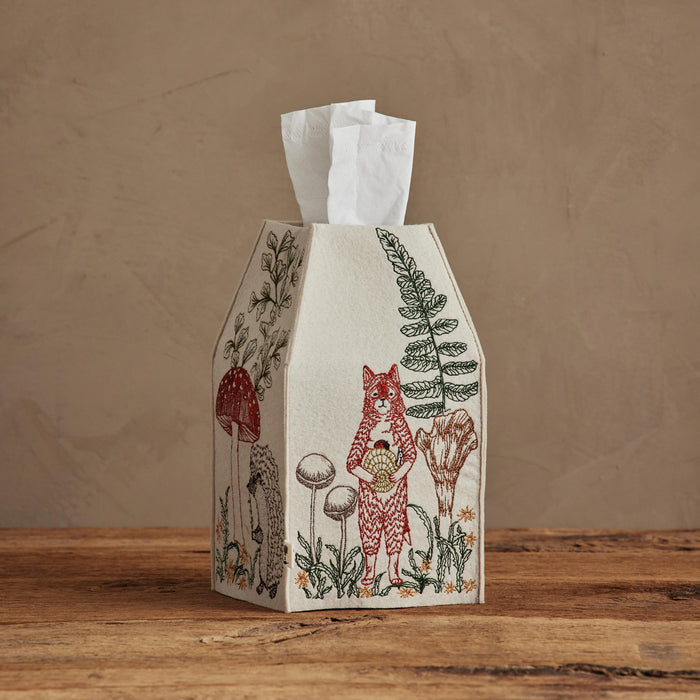 Mushrooms and Ferns Tissue Box Cover