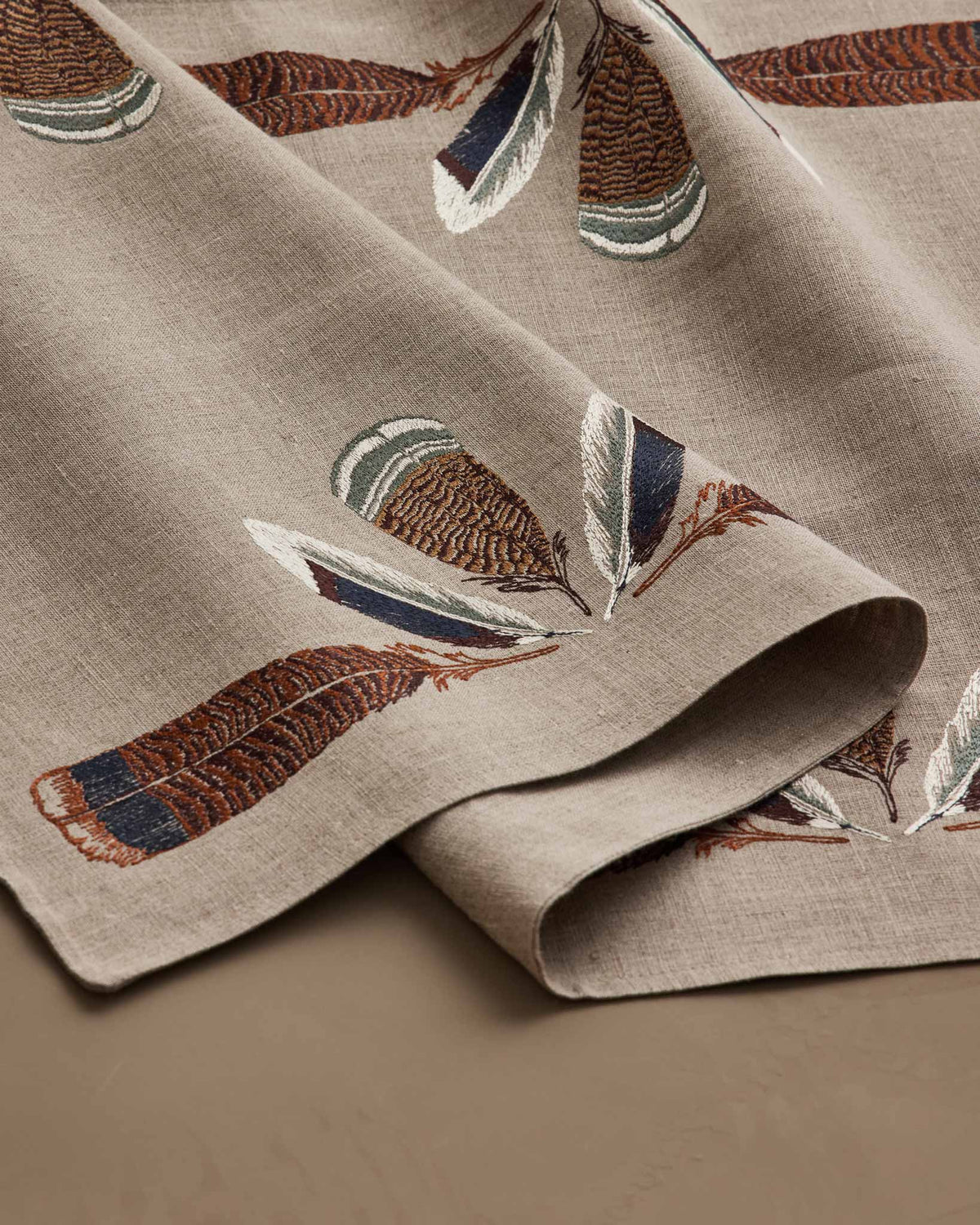 Turkey Feather Border Table Runner