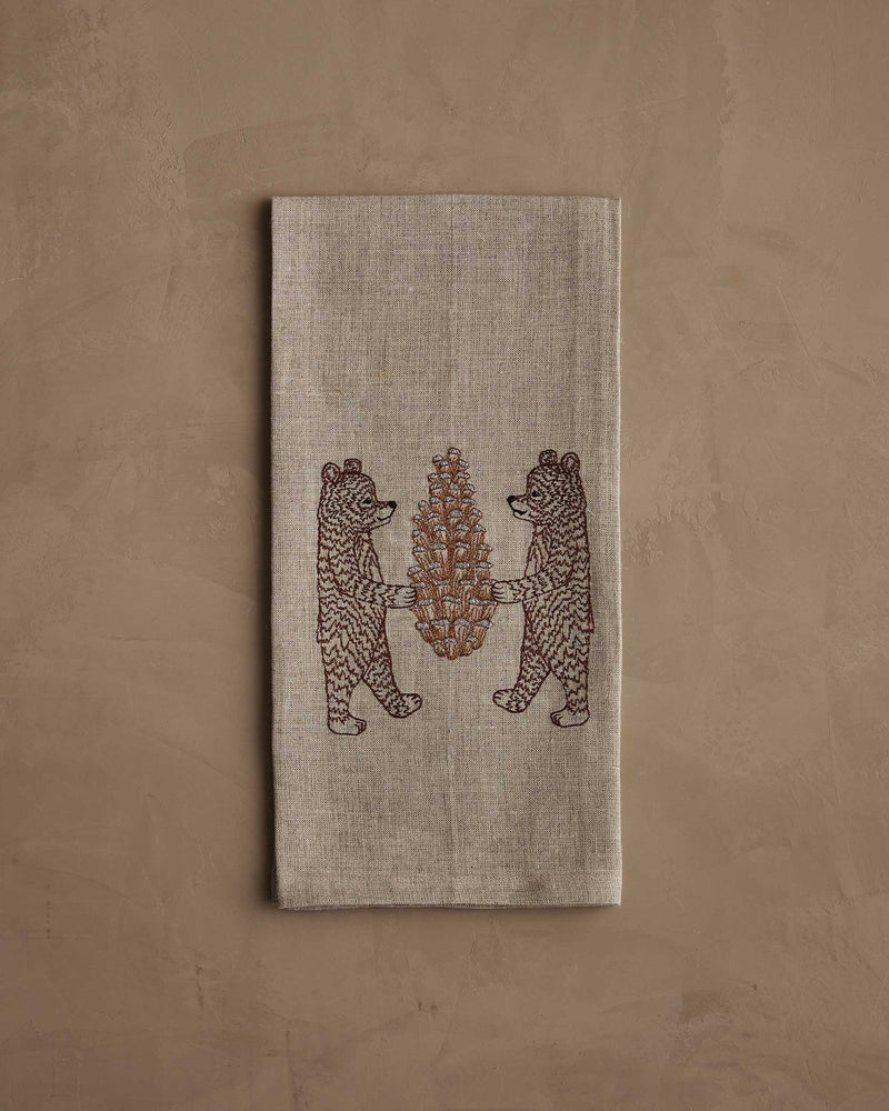 Bears with Pinecone Tea Towel