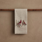 Christmas Cardinals Tea Towel