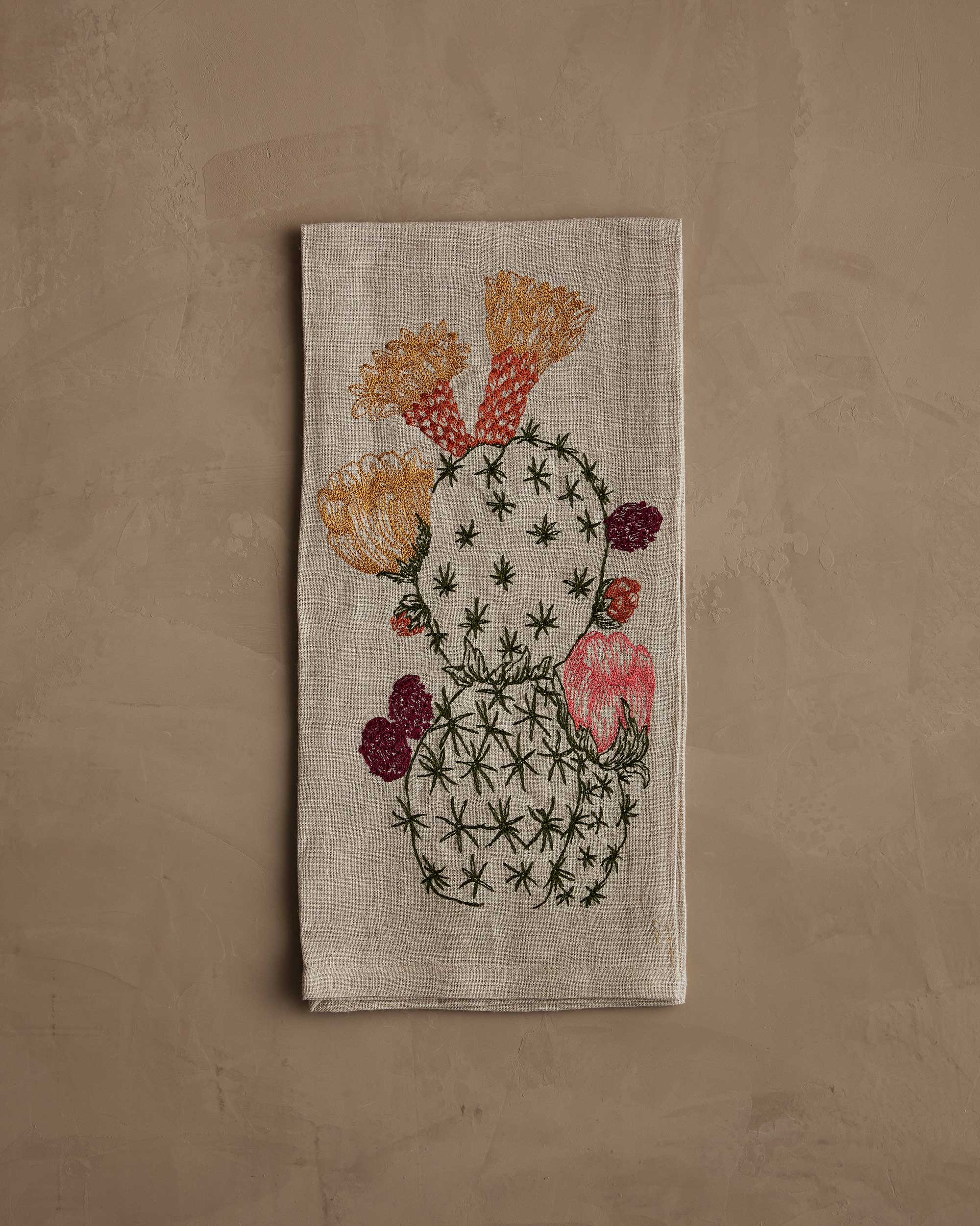 Prickly Pear Cactus Bloom Tea Towel