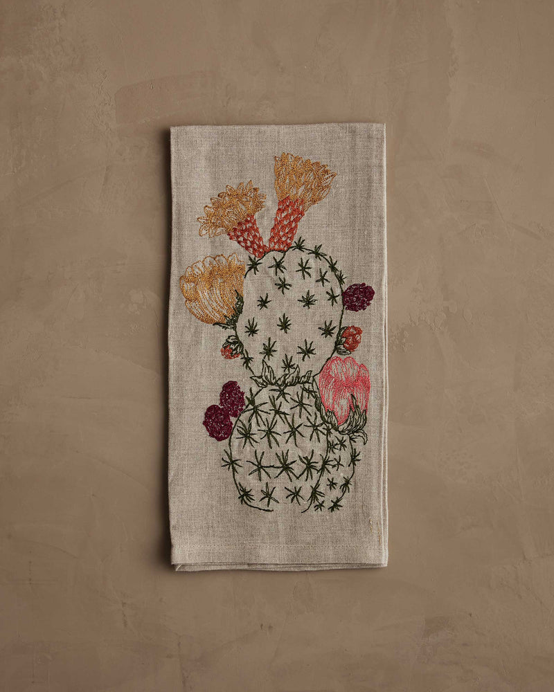 Prickly Pear Cactus Bloom Tea Towel