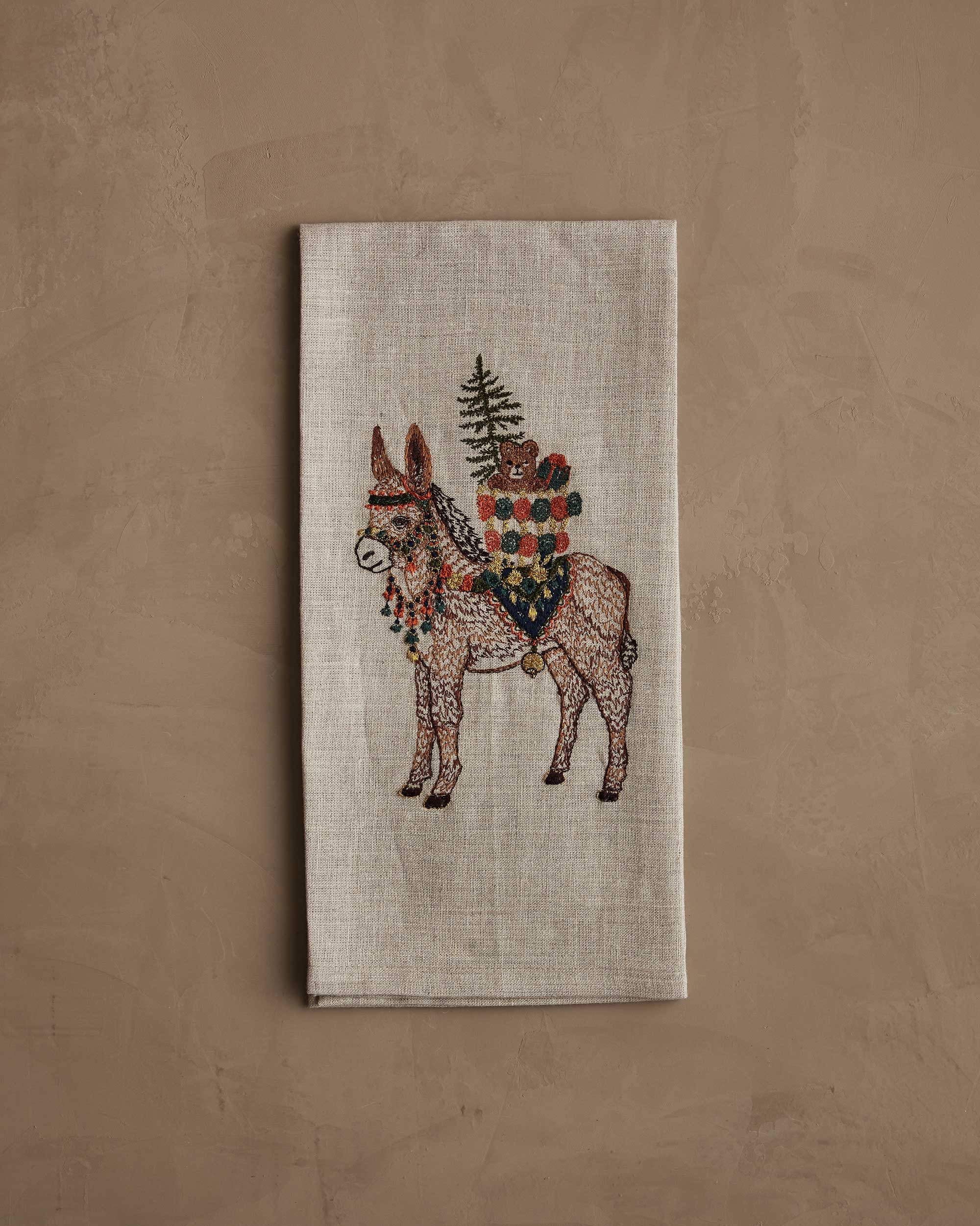 Christmas Donkey Tea Towel