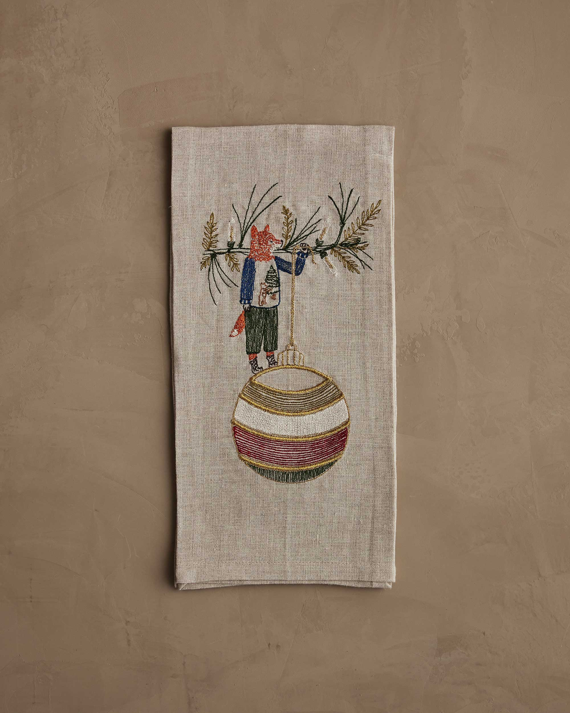 Deck the Halls Fox Tea Towel - Thumbnail 4