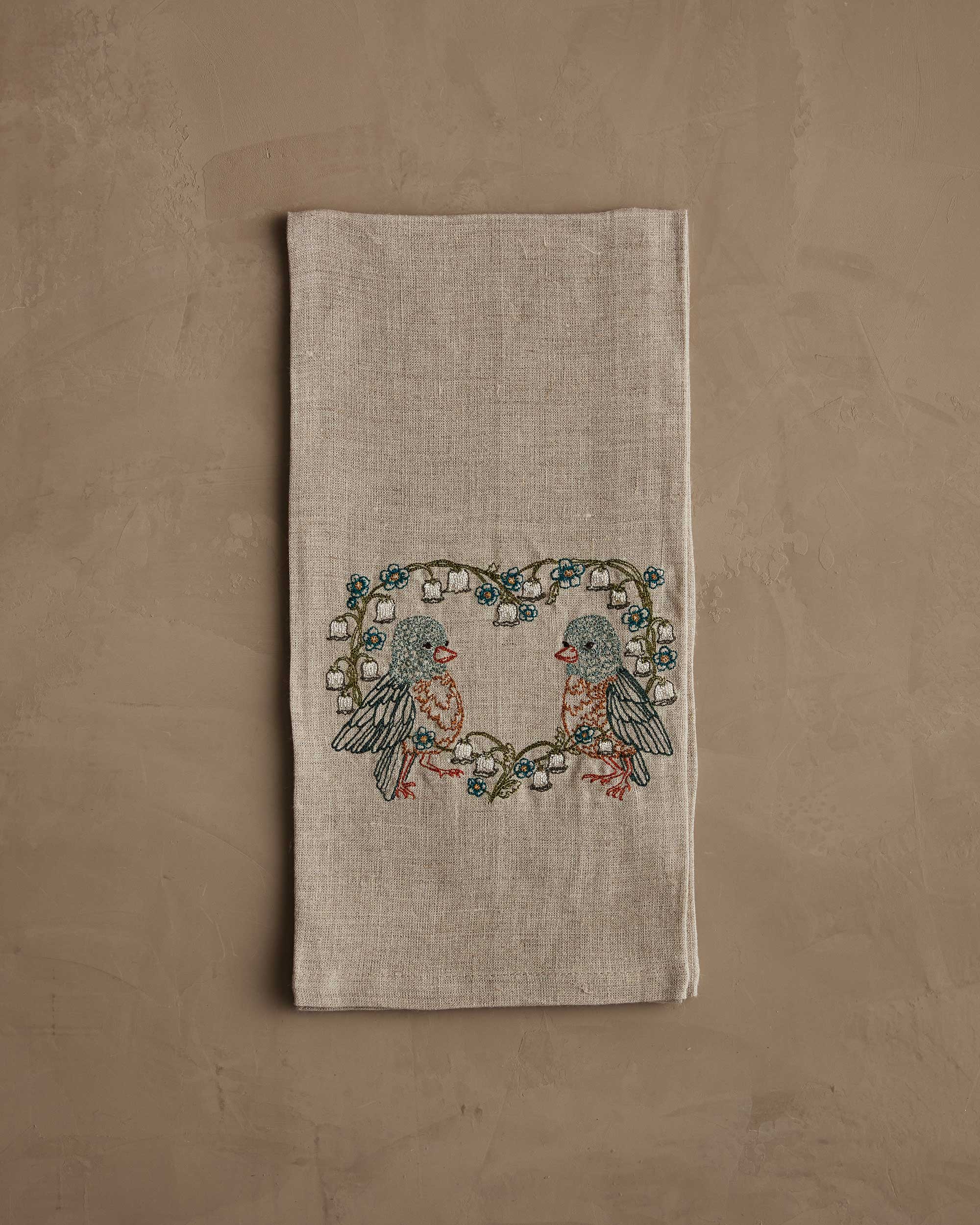 Lily Love Birds Tea Towel
