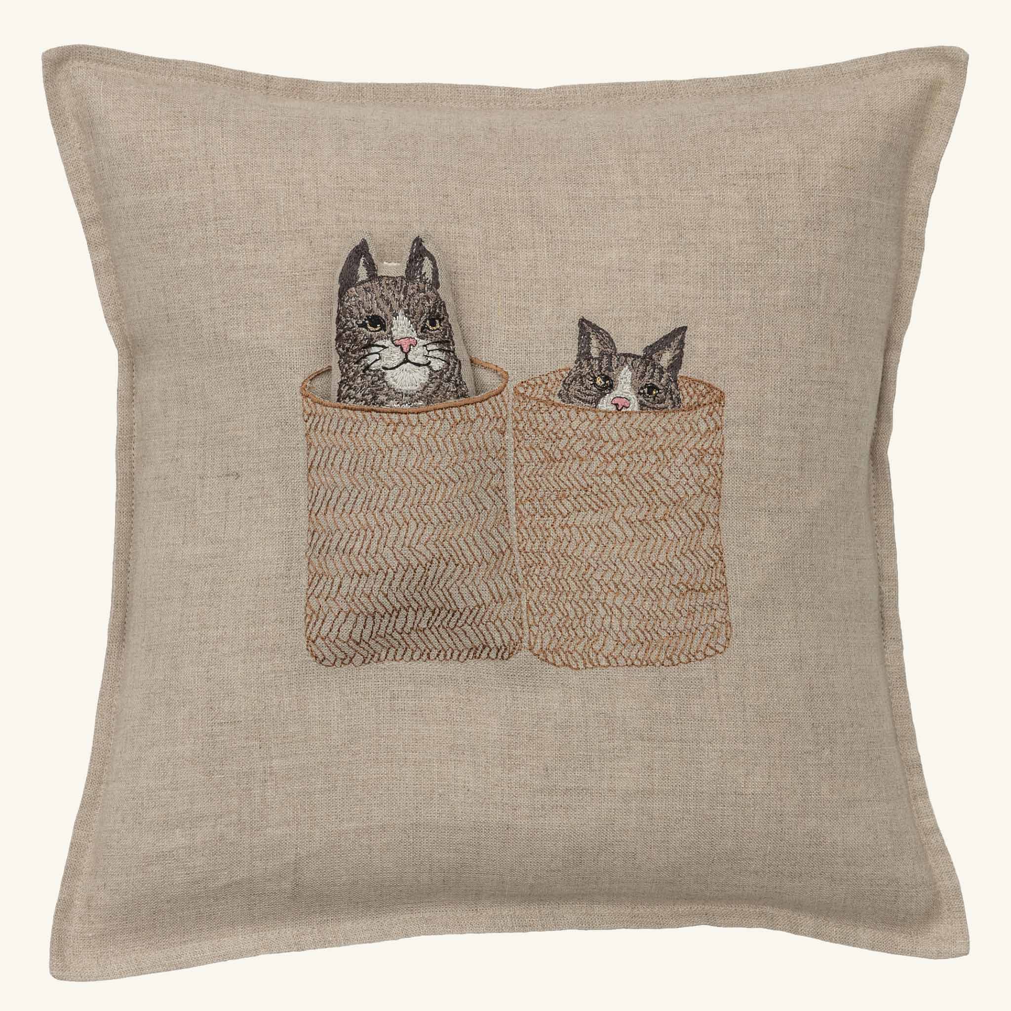 Basket Cats Pocket Pillow | Coral & Tusk