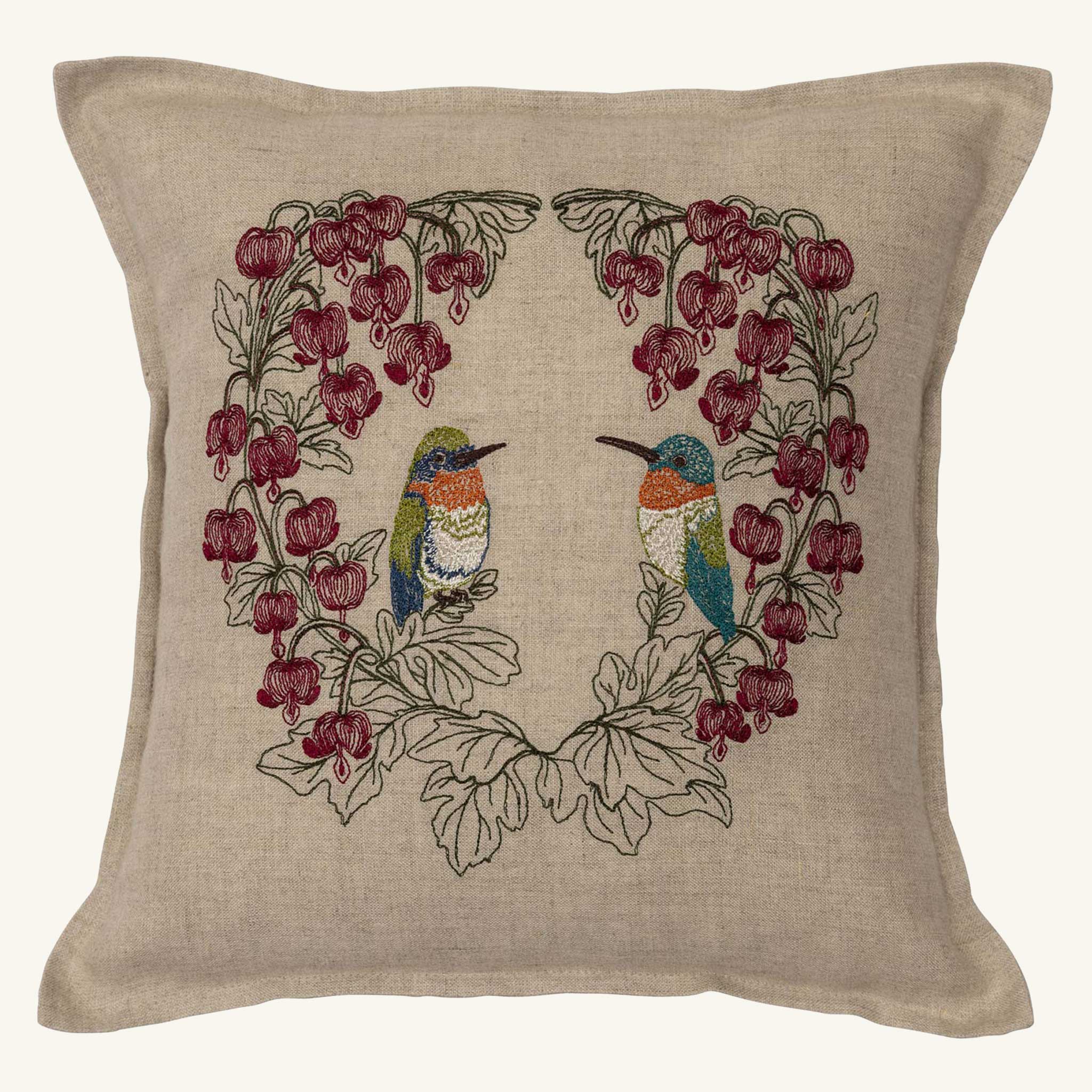 Hummingbird Hearts Pillow