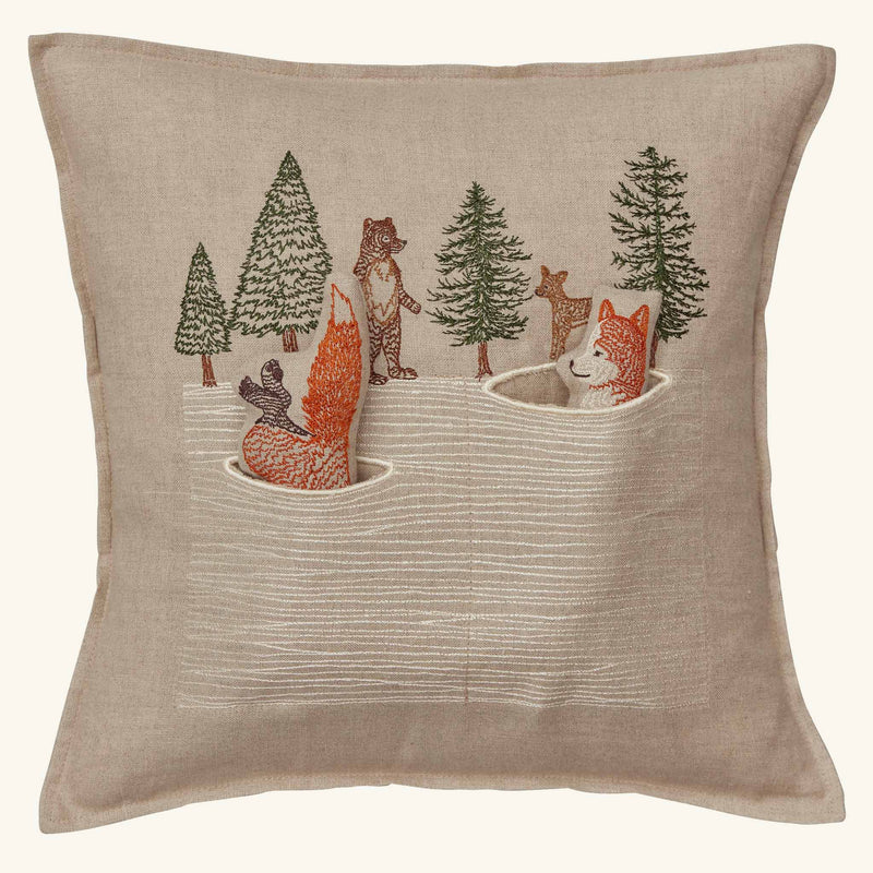 Winter Foxes Pocket Pillow