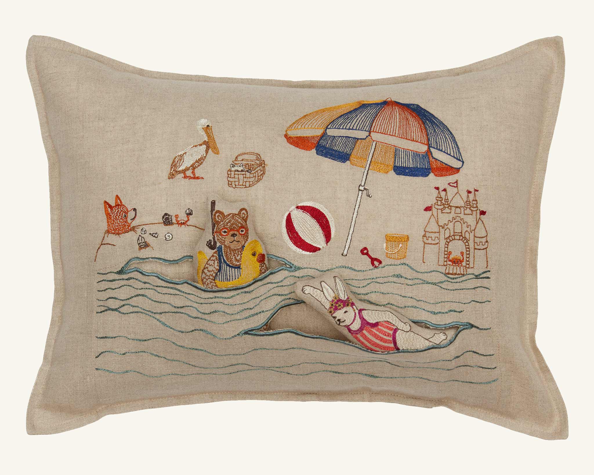 コーラル&タスク クッションカバー Beach Pocket Pillow Day at the Beach Pocket Pillow | Coral & Tusk
