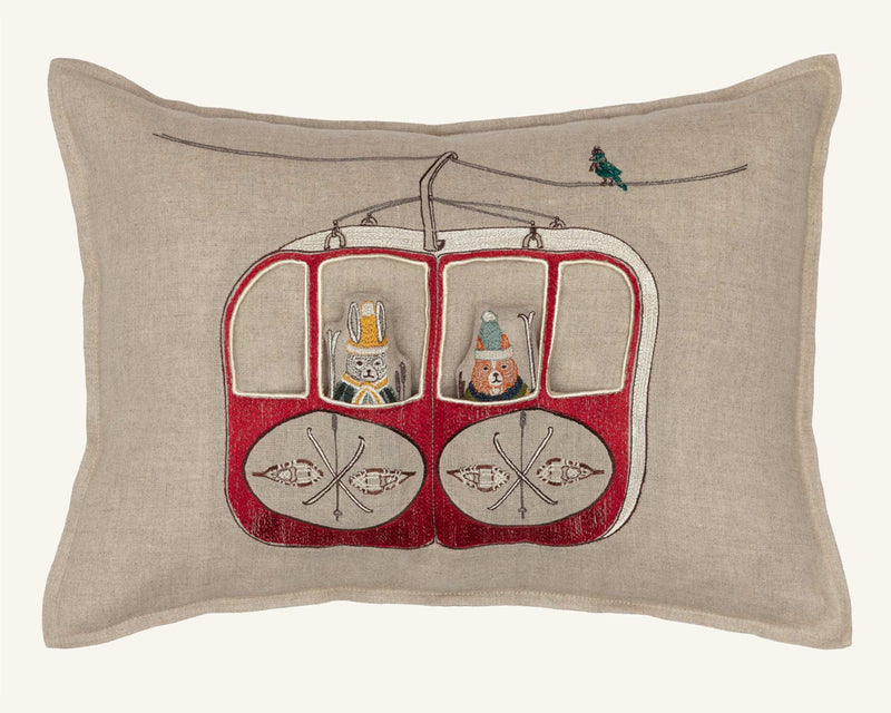 Gondola Ski Lift Pocket Pillow